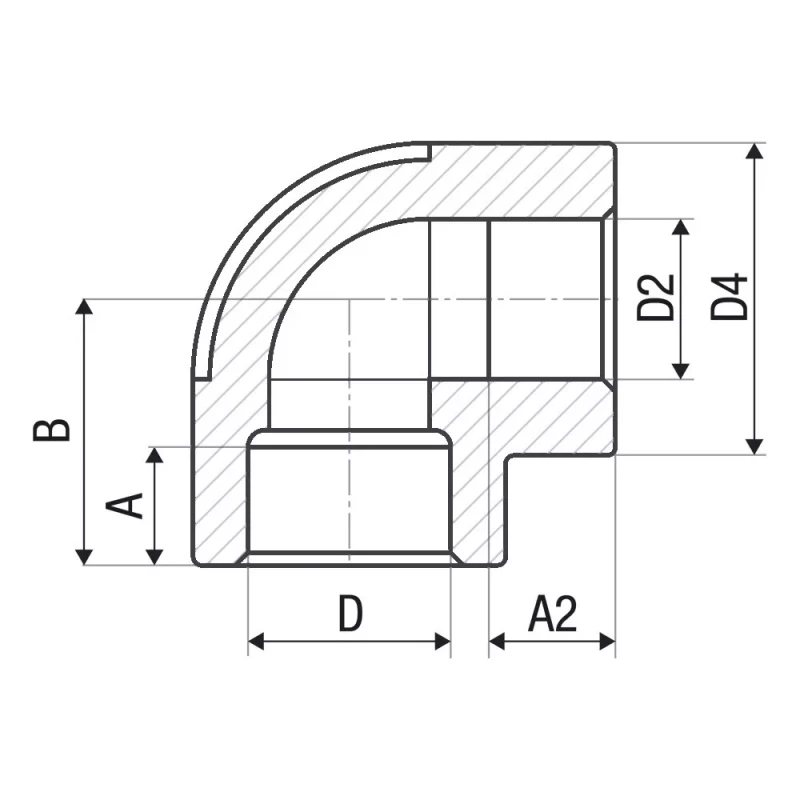 Кутник 90° перехідний PP-r ITAL 32 x 20 мм
