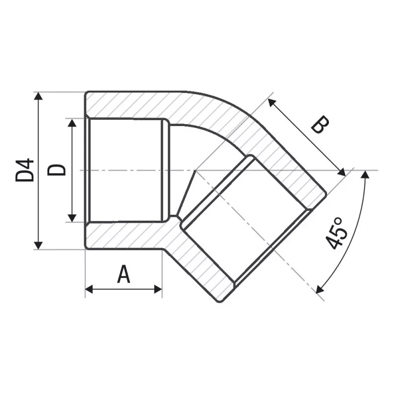 Кутник 45° PP-r ITAL 90 мм