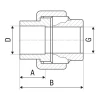 Муфта разъемная PP-R ITAL 63 мм x 2