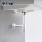 Сифон для раковины FRAP F82-6 белый латунный под донный клапан.