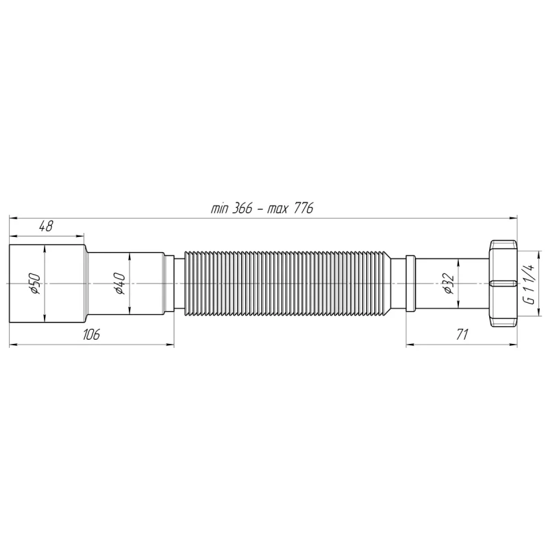Гнучка труба ANI-plast K206, 1 1/4