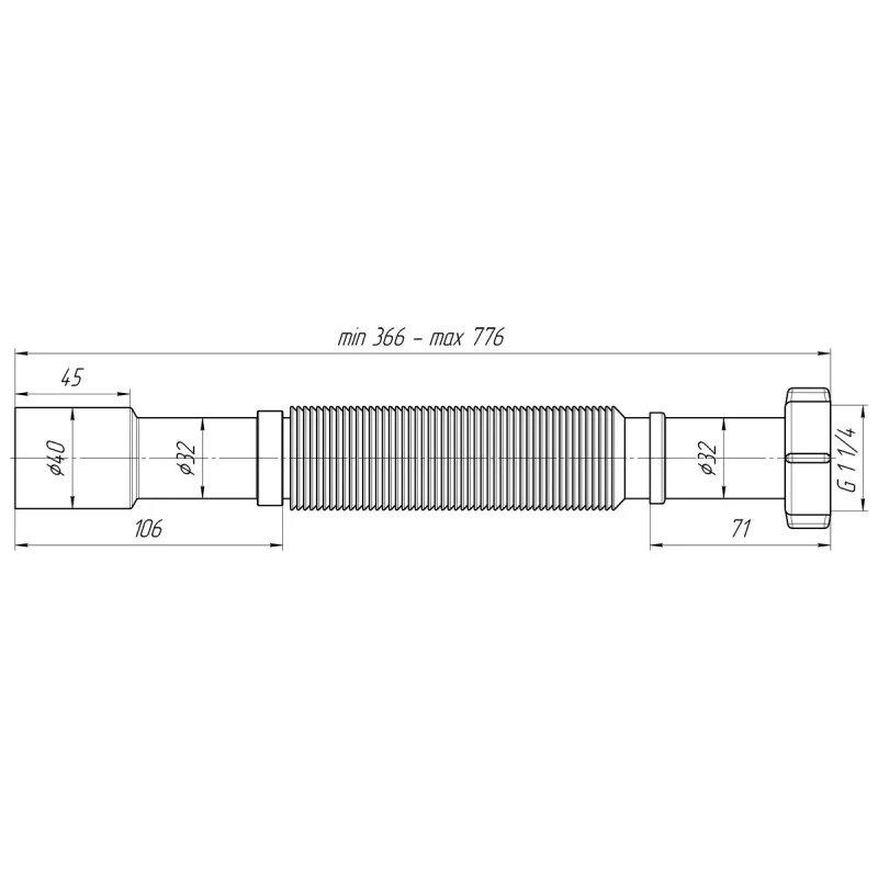 Гнучка труба ANI-plast K207, 1 1/4