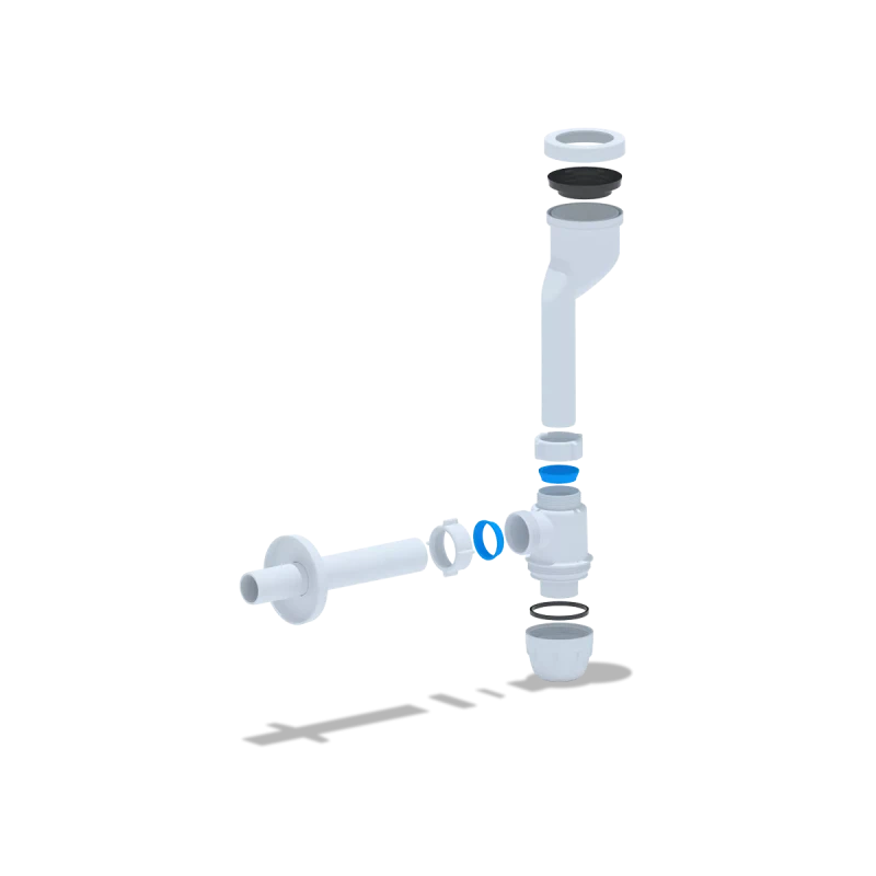 Сифон для пісуару ANI-plast U1003 з виходом на 32 мм, із прямою трубою 32 мм
