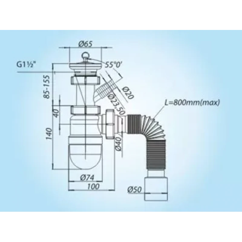 Сифон для кухни K0110 1 1/2