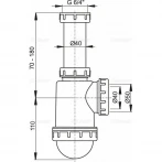 Сифон для умывальника ALCA PLAST A443 1 1/2