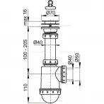 Сифон для кухни ALCA PLAST A441 1 1/2