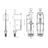 Набір для бачка унітазу ANI-plast WC6550M із нижнім підведенням G1/2