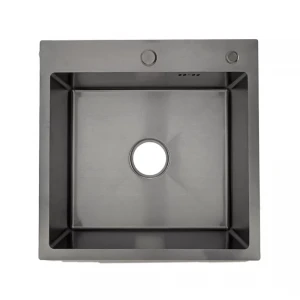 Кухонная мойка ITAL 500x500x215 мм с сифоном, дозатором и корзиной PVD Grey