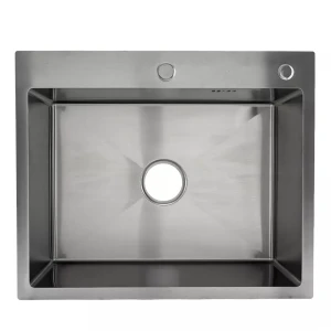 Мойка ITAL 600x500x215 мм одинарная с сифоном, дозатором и корзиной PVD Grey (3.0/0.8мм)