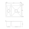 Мойка кухонная ITAL 575x485x215 мм двойная с сифоном, дозатором, корзиной PVD Black