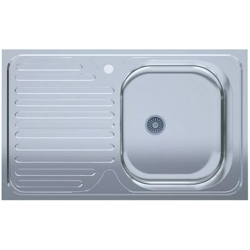 Мийка нерж.UA 5080-R товщ-0.4mm, р-р-500*800*140mm Polish (накладна) {20}