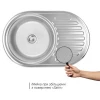 Кухонна мийка WEZER 7750(06) Satin 770x500x160 мм + сифон