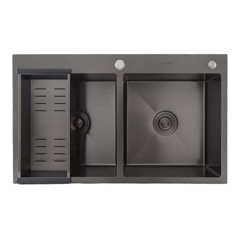 Кухонна мийка GAPPO GS8350-6 накладна 830x500 мм, нержавіюча сталь, поверхня PVD