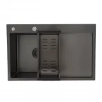 Кухонна мийка GAPPO GS7850-6L накладна 780x500 мм, поверхня PVD, чаша лівая