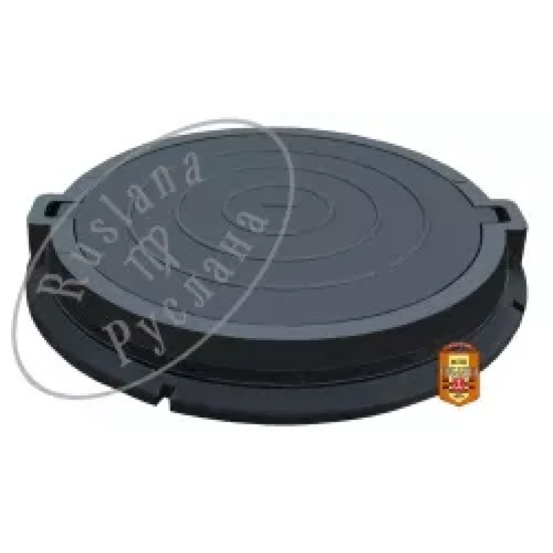 Важкий люк ЧОРН.  (С-250)  полім./піщ.Ø корп.790мм, кришка 630мм (навант. 25т) РУСЛАНА