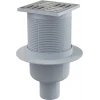Трап для душа ALCA PLAST APV32 105*105/50 нержавеющая сталь прямой с гидрозатвором SMART