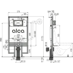 Инсталляция для гипсокартона ALCA PLAST AM1101/1200 SLIMBOX для сифонов и трапов