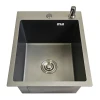 Мийка кухонна ITAL ID 4050-MGR одинарна 400x500x215 мм PVD Graphite Matte з сифоном, дозатором і кошиком