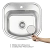Кухонная мойка WEZER 4947(08) Decor 490x470x180 мм с сифоном