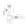 Сифон для мойки ANI PLAST C1315 1 1/4" х 40 с отводом для стиральной машины и гибкой трубой 40 x 40/50