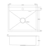 ID 6050 -G мийка одинар.600x500x215мм, (3.0/0.8мм), сифон, дозатор, кошик, PVD Grey {1/1}