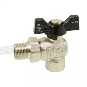 Кран кульовий ITAL PN40 1/2" кутовий нікельований з напівзгоном
