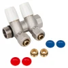 Колектор ITAL 2 вих. нік. 3/4"x16*2 з рег. вентилями+перехід під нг
