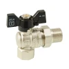 Кран кульовий ITAL PN40 1/2" кутовий нікельований з напівзгоном