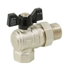 Кран шаровой ITAL PN40 3/4" угловой никелированный с полуугоном.