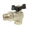 Кран шаровой ITAL PN40 3/4" угловой никелированный с полуугоном.