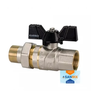 Кран кульовий з американкою KARRO PREMIUM 1/2" (чорний метелик) {12}