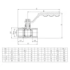 Кран кульовий ITAL PN25 1 1/2" ВВ нікельований з ручкою-вентилем