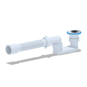 Сифон для душевого поддона ANI PLAST E016 1 1/2" плоский с гибкой трубой 40/50 длиной 375 мм.