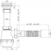 Сифон для кухонної мийки ANI PLAST A0115 1 1/2" x 40 з гнучкою трубою 40 x 40/50
