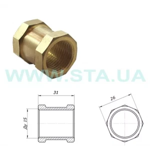 Муфта STA 1/2" латунная