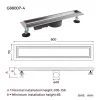 Линейный трап GAPPO G88007-4 70x800 мм из нержавеющей стали под плитку