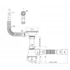 Сифон для кухонной мойки KRONO PLAST M-1055-E Ø40х40/50 с гибким круглым переливом