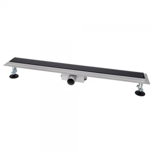 IT02-FT24/800 BG ITAL Душовий трап 800 мм,ЗАГАРТОВ. СКЛО,комбін. затвор,Black Glossy (блістер) {5/1}