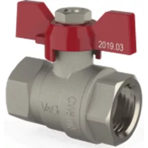 Кран кульовий V&G Optima 1/2" ВВ з ручкою-метеликом червоний