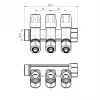 Колектор ITAL 3 вих. нік. 3/4"x16*2 з рег. вентилями+перехід під нг