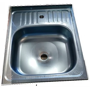 Кухонная мойка UA 600x500x140 мм из нержавеющей стали, накладная, толщина 0.4 мм