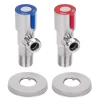 Кран приладовий (комплект) SOL22А-18-TWIN 1/2"x1/2" нержавіюча сталь (пара, синій+червоний)