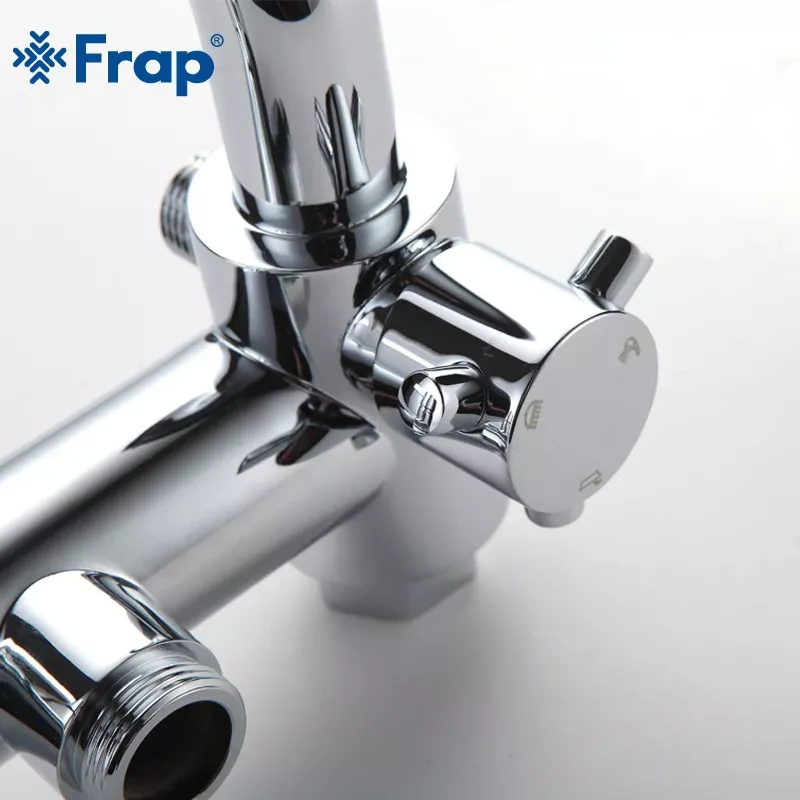 Душова система FRAP F2416 з верхнім душем, виливом та лійкою 3 режими хром