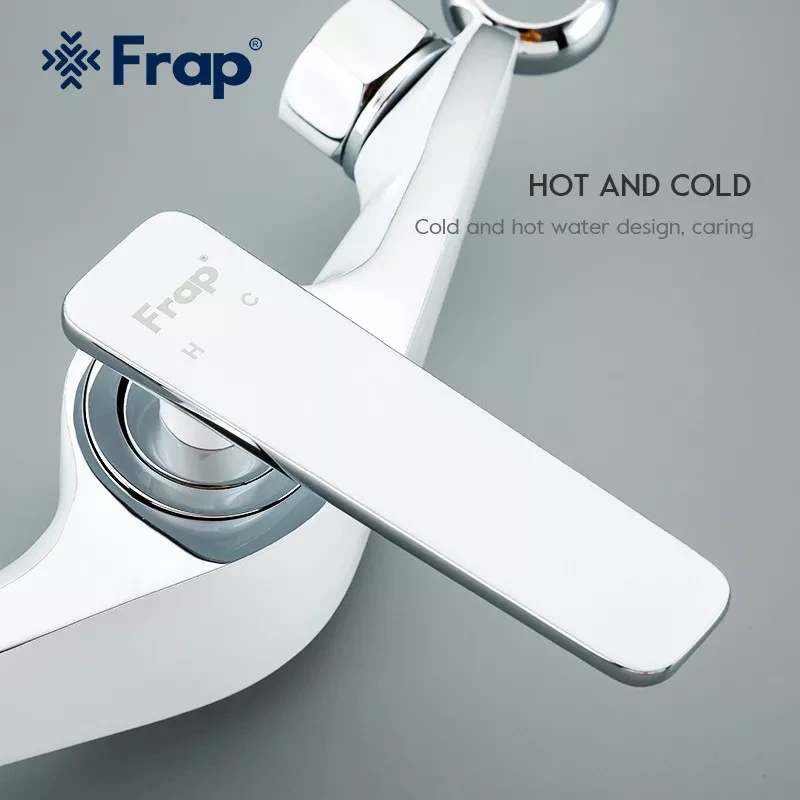 Змішувач для душу FRAP F2058 з гігієнічною лійкою білий/хром