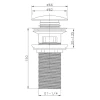 Донний клапан ITAL HF1003-Y150 1 1/4" автоматичний з переливом латунний хромований Ø62мм