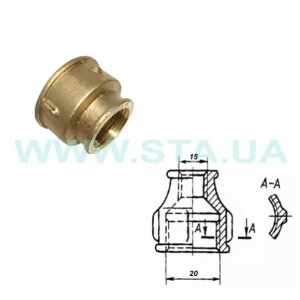 Муфта STA 1/2"В x 3/4"В латунная