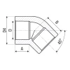 Кутник PPR ITAL 50 мм 45°