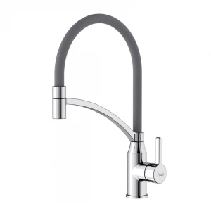 Смеситель для кухни FRAP F4552 с гибким изливом серый/хром