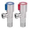 Кран приладовий (комплект) SOL22А-18-TWIN 1/2"x1/2" нержавіюча сталь (пара, синій+червоний)