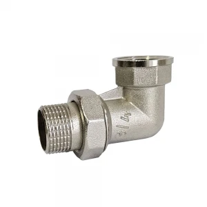 Згін-американка кутовий VLMZ латунь 1/2" нікельований